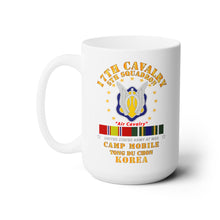 Load image into Gallery viewer, White Mug 15oz -Army - 5th Squadron 17th Cavalry - Air Cav - Camp Mobile Korea w KDSM SVC