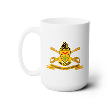 Load image into Gallery viewer, White Ceramic Mug 15oz - Army - 11th Armored Cavalry Regiment w Br - Ribbon