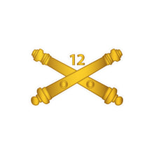 Load image into Gallery viewer, Kiss-Cut Vinyl Decals - Army - 12th Field Artillery Regt - Artillery Br wo Txt