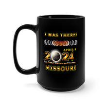 Load image into Gallery viewer, Black Mug 15oz - Total Eclipse - 2024 - I was There w Yellow Outline - MISSOURI