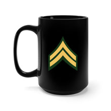 Load image into Gallery viewer, Black Mug 15oz - Army - Corporal E-4 (CPL)