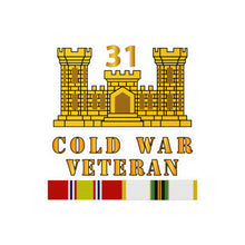 Load image into Gallery viewer, Kiss-Cut Vinyl Decals - Army - 31st Engineer Battalion - ENG Branch - Cold War Vet w COLD SVC