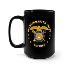 Load image into Gallery viewer, Black Mug 15oz - Army - Quartermaster Corps Branch - Retired