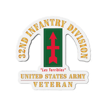 Load image into Gallery viewer, Die-Cut Magnets - Army - SSI - 32nd Infantry Division - Les Terribles - US Army Veteran X 300