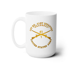 Load image into Gallery viewer, White Ceramic Mug 15oz - Army - 1st Bn, 41st Infantry - Dragoons