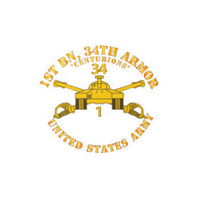 Load image into Gallery viewer, Kiss-Cut Vinyl Decals - Army - 1st Bn, 34th Armor - Centurions - Armor Branch