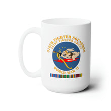 Load image into Gallery viewer, White Ceramic Mug 15oz - AAC - 376th Fighter Squadron - WWII w EUR SVC
