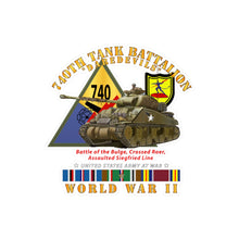 Load image into Gallery viewer, Kiss-Cut Vinyl Decals - Army - 740th Tank Battalion - Daredevils - w Tank w SSI WWII EU SVC