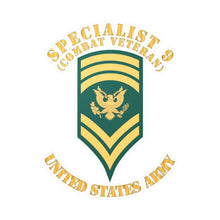 Load image into Gallery viewer, Kiss-Cut Vinyl Decals - Army - Enlisted - SPEC 9 - Specialist 9 - Std - Combat Veteran X 300