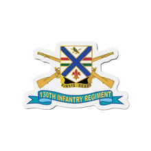 Load image into Gallery viewer, Die-Cut Magnets - Army - 130th Infantry Regiment - DUI w Br - Ribbon X 300