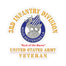Load image into Gallery viewer, Kiss - Cut Stickers - Army - DUI - 3rd Infantry Division - Rock of the Marne - US Army Veteran X 300