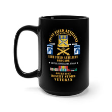 Load image into Gallery viewer, Black Mug 15oz - 1st Battalion, 201st Artillery, XVIII Abn Corps - Operation Desert Storm Veteran X 300
