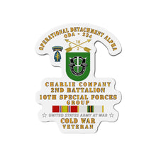 Load image into Gallery viewer, Die-Cut Magnets - Army - ODA 233 - C Co, 2nd Bn 10th SFG w COLD SVC X 300