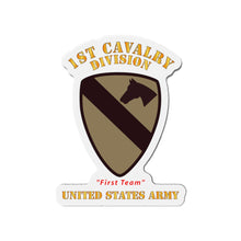 Load image into Gallery viewer, Die-Cut Magnets - Army - SSI - 1st Cavalry Division - Subdued Desert - First Team - US Army X 300