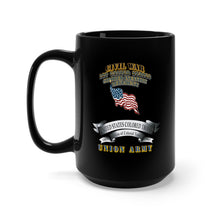 Load image into Gallery viewer, Black Mug 15oz - Civil War - 1st United States Colored Infantry Regiment with USCT Bureau Banner - USA X 300