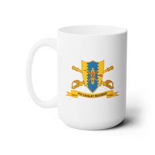 Load image into Gallery viewer, White Ceramic Mug 15oz - Army - 4th Cavalry Regiment w Br - Ribbon