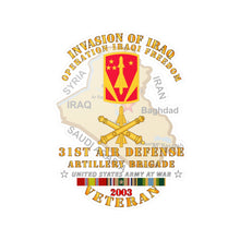 Load image into Gallery viewer, Kiss-Cut Vinyl Decals - Army - 31st Air Defense Artillery Bde - OIF - Invasion - 2003 w IRAQ SVC
