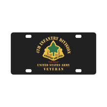 Load image into Gallery viewer, Army - DUI - 4th Infantry Division - Iron Horse - US Army Veteran X 300 Classic License Plate
