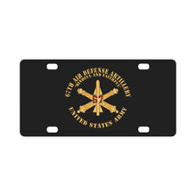 Load image into Gallery viewer, Army - 67th Air Defense Artillery - Mindful and Faithful - Number Branch - US Army X 300 Classic License Plate