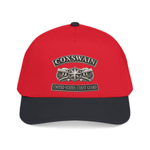 Load image into Gallery viewer, Mid Profile Baseball Cap - USCG - Coxswain w txt - Silver - 3D - Enhanced