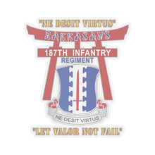 Load image into Gallery viewer, Kiss-Cut Stickers - Army - 187th Infantry Regiment - Torii, Rakkasans, Let Valor Not Fail, English, Latin X 300