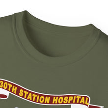 Load image into Gallery viewer, Unisex Ultra Cotton Tee - Army - 130th Station Hospital - Ribbon - DUI - Army Medical Speccialist Corps Branch X 300