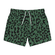 Load image into Gallery viewer, Swim Trunks - Leopard Camouflage - Green-Black