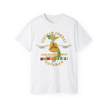 Load image into Gallery viewer, Unisex Ultra Cotton Tee - Vietnam Combat Aviation Vet w Air Crew Badge - 12th AVN GroupI Mil Region III w SVC X 300
