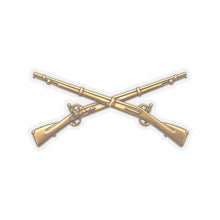 Load image into Gallery viewer, Kiss-Cut Stickers - Army - Infantry Branch Insignia - no text - Gold - 3D - Enhanced