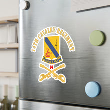 Load image into Gallery viewer, Kiss-Cut Vinyl Decals - Army - 14th Cavalry Regiment w Cav Br - Red Txt X 300