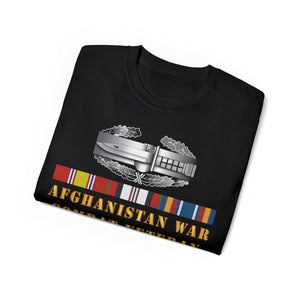 Unisex Ultra Cotton Tee - Army - Afghanistan War - Combat Veteran - Combat Action Badge w CAB AFGHAN SVC X 300
