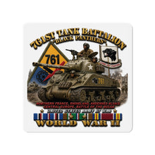 Load image into Gallery viewer, Die-Cut Magnet - Army - 761st Tank Battalion - Black Panthers - w Tank w - KITT SSI WWII EU SVC - 3D - Enhanced