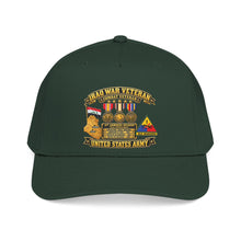 Load image into Gallery viewer, Mid Profile Baseball Cap - Army - Iraq War Veteran - Ribbon Bar - Map - SSI - 1st Armored Division - 3D - Enhanced