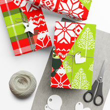Load image into Gallery viewer, Gift Wrap Papers - Christmas and new year patchwork seamless