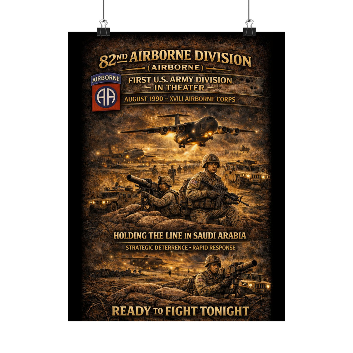 82nd Airborne Division Poster | All American Paratroopers Military Art