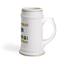 Load image into Gallery viewer, Classic Ceramic Beer Stein Mug, White Porcelain Stein with Gold Trim | German-Style Tankard - Army - Vietnam Veteran - Cbt Infantryman w CIB VN SVC