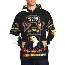 Load image into Gallery viewer, Men's All Over Print Hoodie (USA Size) (Model H13) - SSI - Vietnam - L Co 75th Ranger - 101st Abn - LRSD w VN SVC