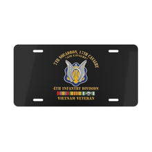 Load image into Gallery viewer, License Plate - Army - 7th Squadron - 17th Cavalry - 4th ID - Vietnam Vet w SVC Ribbon - 3D X 300