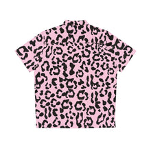 Load image into Gallery viewer, Men's Hawaiian Shirt (AOP) - Leopard Camouflage - Baby Pink - Black