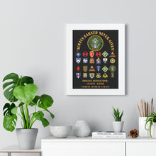 Load image into Gallery viewer, Honorable Veteran Framed Poster, Military Wall Art, Retirement Gift, Veteran's Day Decor, Personalized Military Tribute - Combat Veteran - 11B40X - Retired Army with Multi Units