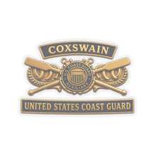 Load image into Gallery viewer, Kiss-Cut Stickers - USCG - Coxswain - Auxiliary w txt - 3D - Enhanced