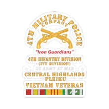 Load image into Gallery viewer, Kiss-Cut Sticker - Army - 4th Military Police Co, - Iron Guardians - 4th Infantry Div - Vietnam Veteran w VN Service X 300
