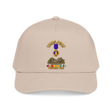 Load image into Gallery viewer, Mid Profile Baseball Cap - Vietnam War Purple Heart Medal w VN SVC - with Vietnam Scene - 3D - Transparent