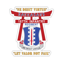 Load image into Gallery viewer, Kiss-Cut Stickers - Army - 187th Infantry Regiment - Torii, Rakkasans, Let Valor Not Fail, English, Latin X 300