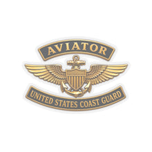 Load image into Gallery viewer, Kiss-Cut Stickers - USCG - Aviator Badge w txt - 3D - Enhanced