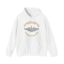 Load image into Gallery viewer, Unisex Heavy Blend™ Hooded Sweatshirt - Navy - Submarine Badge - Silver - Qualified