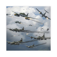 Load image into Gallery viewer, Indoor and Outdoor Silk Posters - German jet fighters attacking US bombing formations