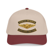 Load image into Gallery viewer, Mid Profile Baseball Cap - USCG - Aviation Rescue Swimmer w txt - 3D - Enhanced