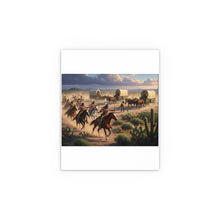 Load image into Gallery viewer, Indoor and Outdoor Silk Posters - Apache Indians attacking a wagon train