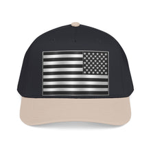 Load image into Gallery viewer, Mid Profile Baseball Cap - Flag - United States - Black and White - 3D - Enhanced
